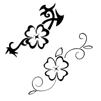 Leaf Clover Tattoos on Jpg  Good Luck 4 Leaf Clover Flash Tattoo