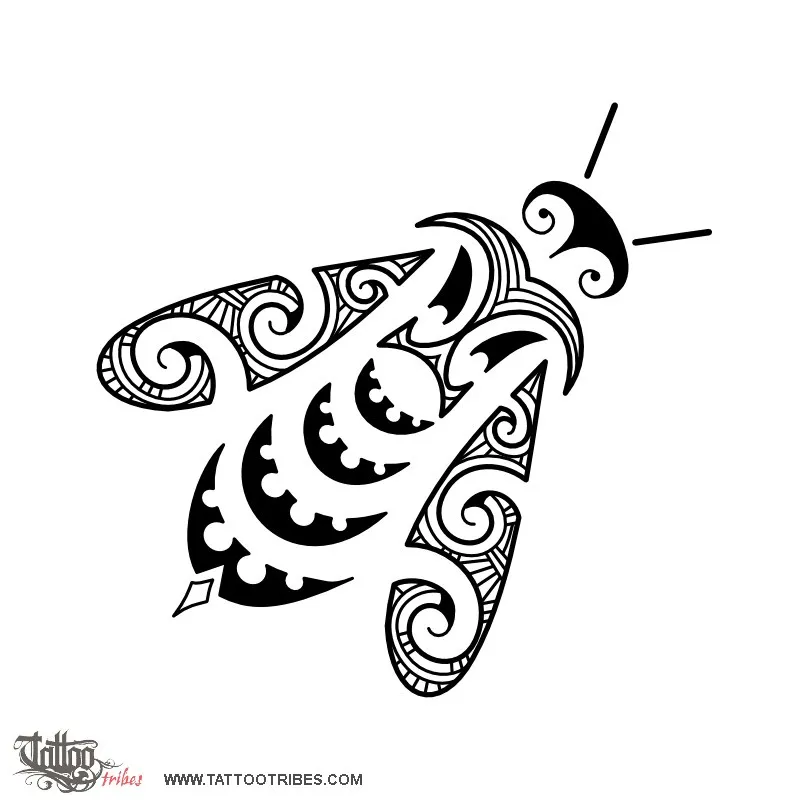 Tattoo image of Maori style bee, Maori series - AIR