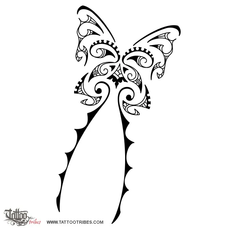 Tattoo image of Maori style butterfly 2, Maori series - AIR