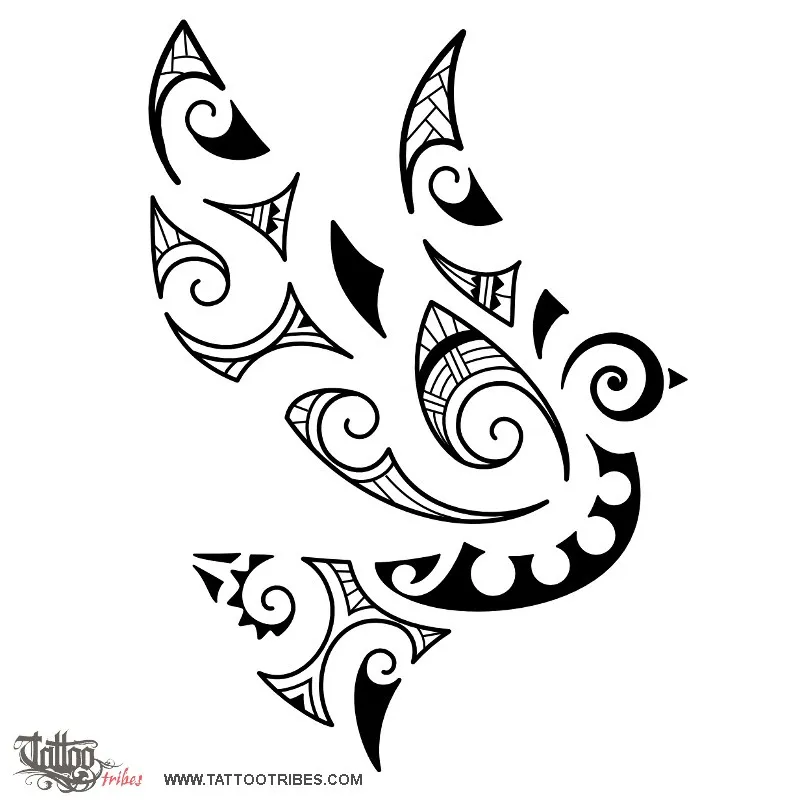Tattoo image of Maori style dove, Maori series - AIR