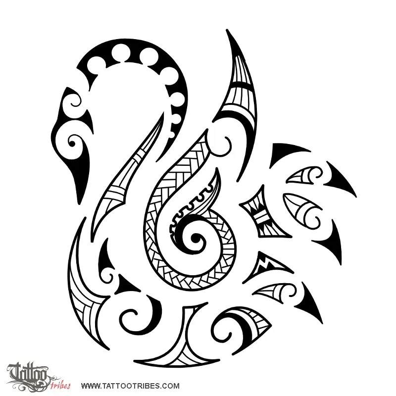 Tattoo image of Maori style swan, Maori series - AIR