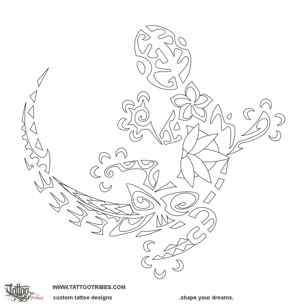 Stencil outline of Mo´o ´ārara, Gecko