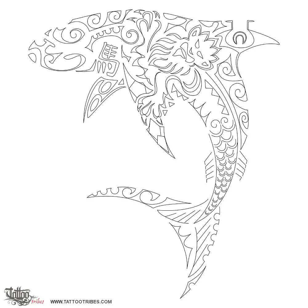 Stencil outline of Shark, Adam