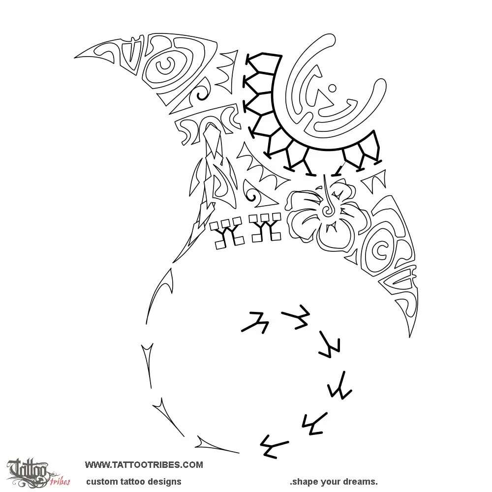 Stencil outline of Uanana manta, With renewed force