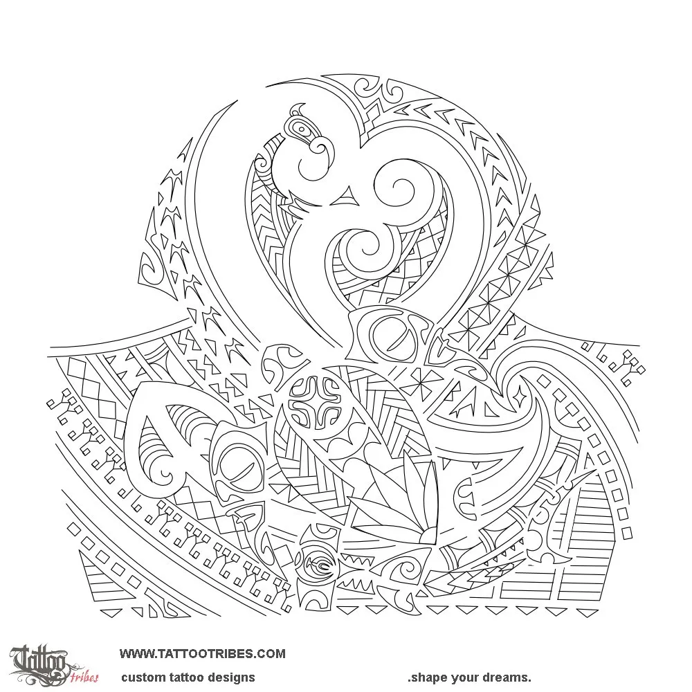 Stencil outline of Aroha nui, Deep love