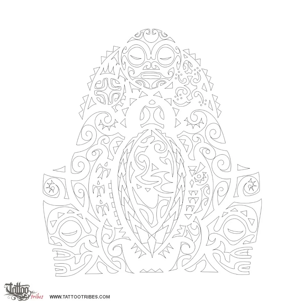 Stencil outline of Manaia, Family protection