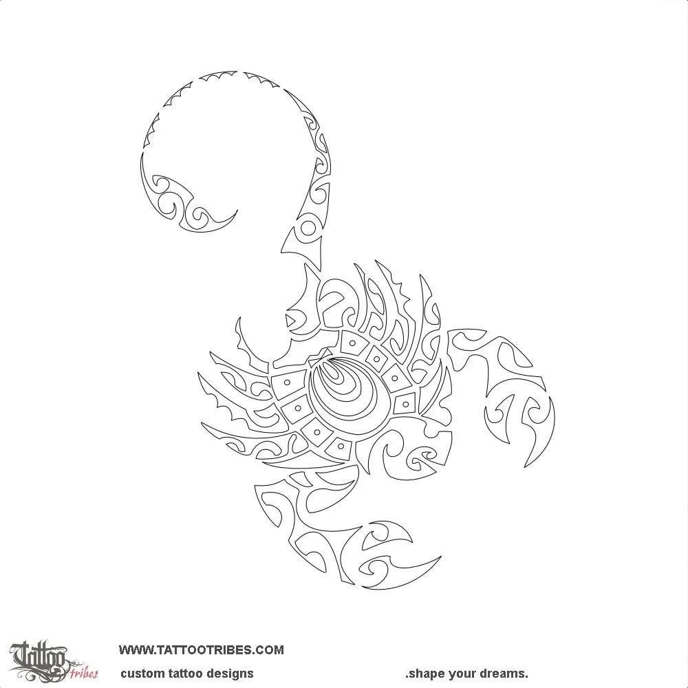 Stencil outline of Tribal scorpion, Revamp