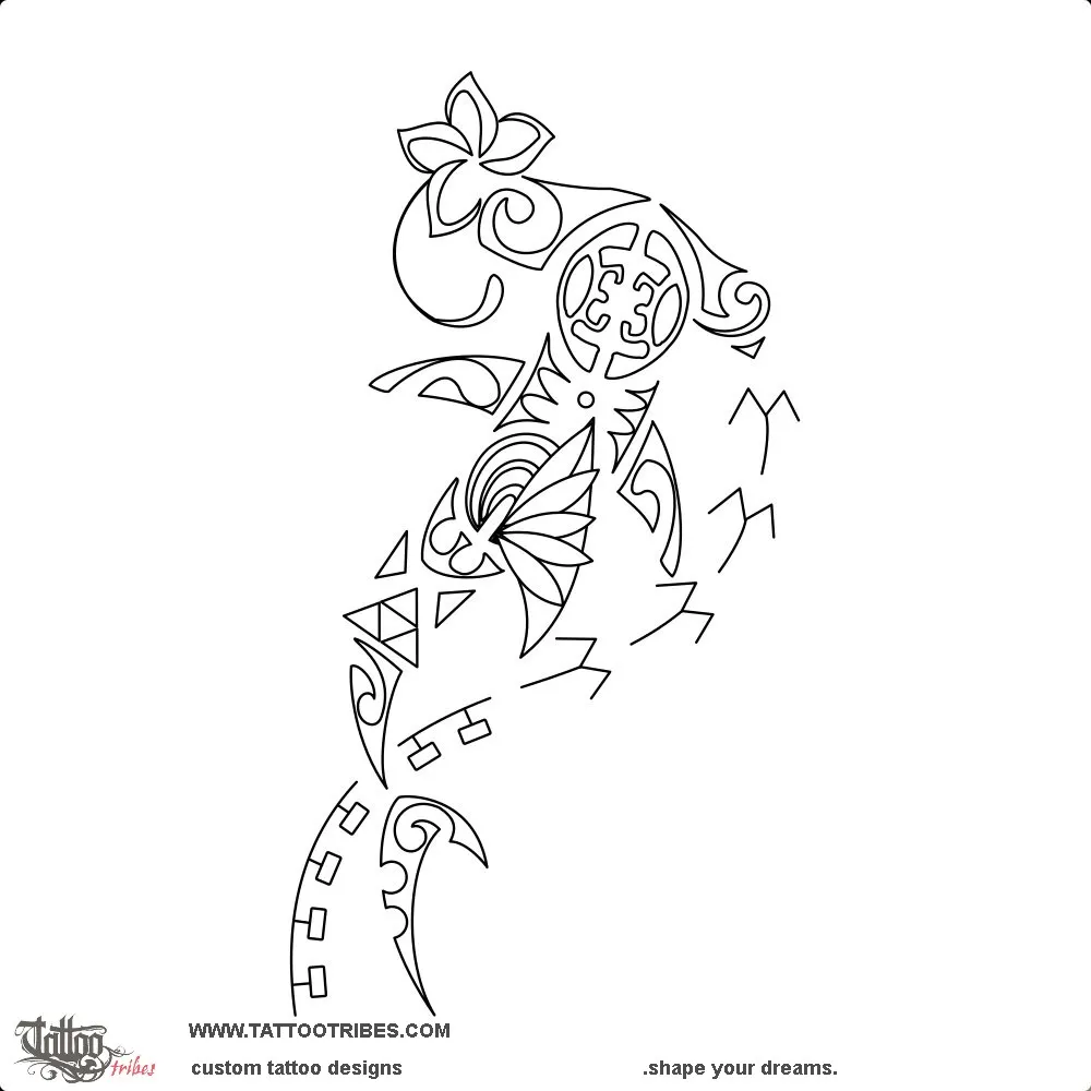 Stencil outline of Ma´o tuamata, Hammerhead shark