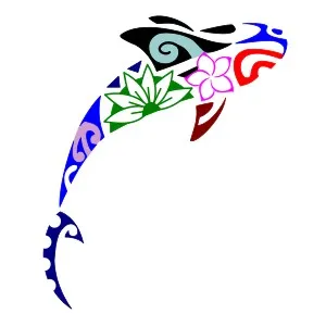 Small Polynesian shark tattoo for the foot