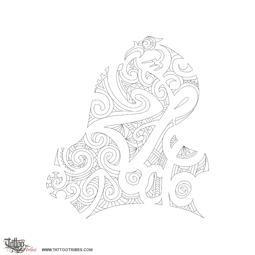 Stencil outline of Puanga, Blossom