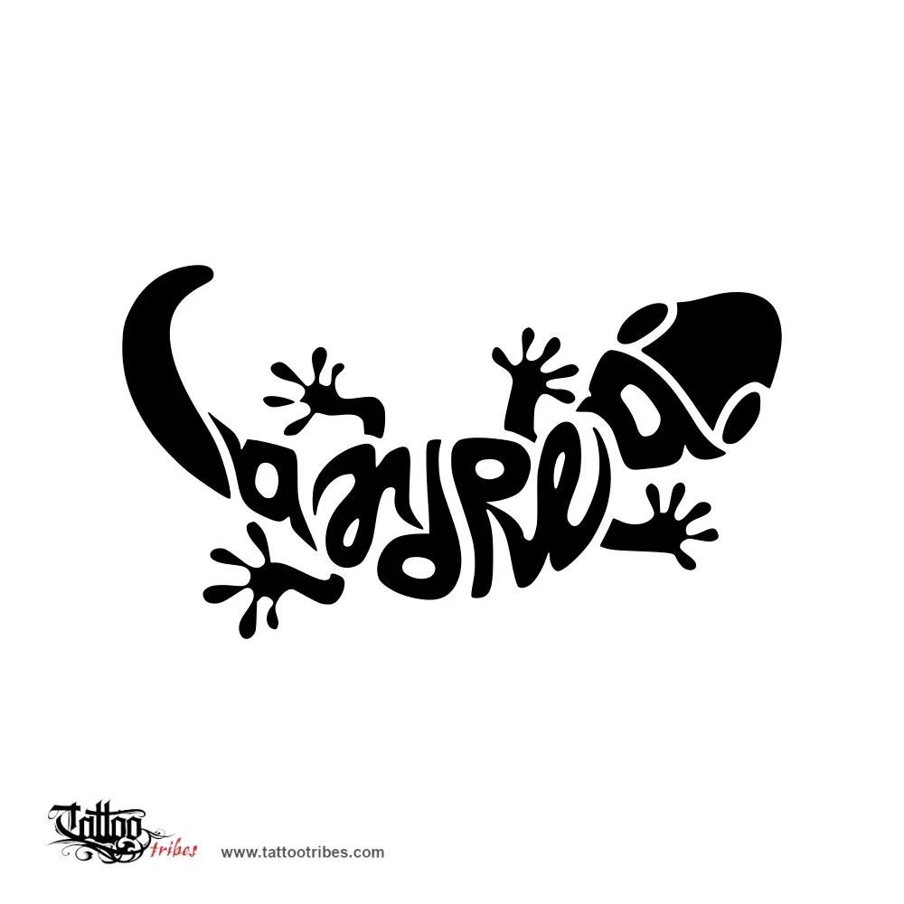 Tattoo image of Andrea, Gecko ambigram