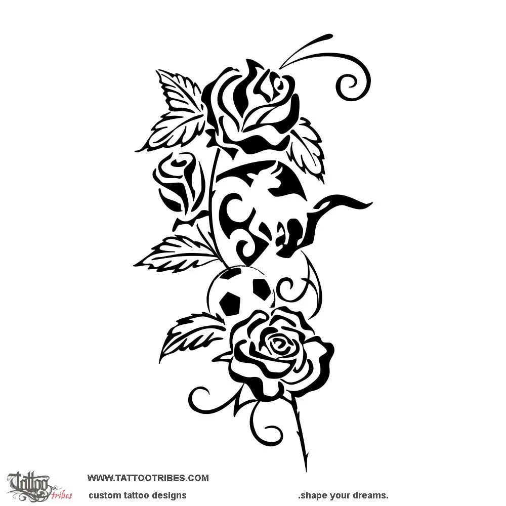 Tattoo image of Taurus and roses, May