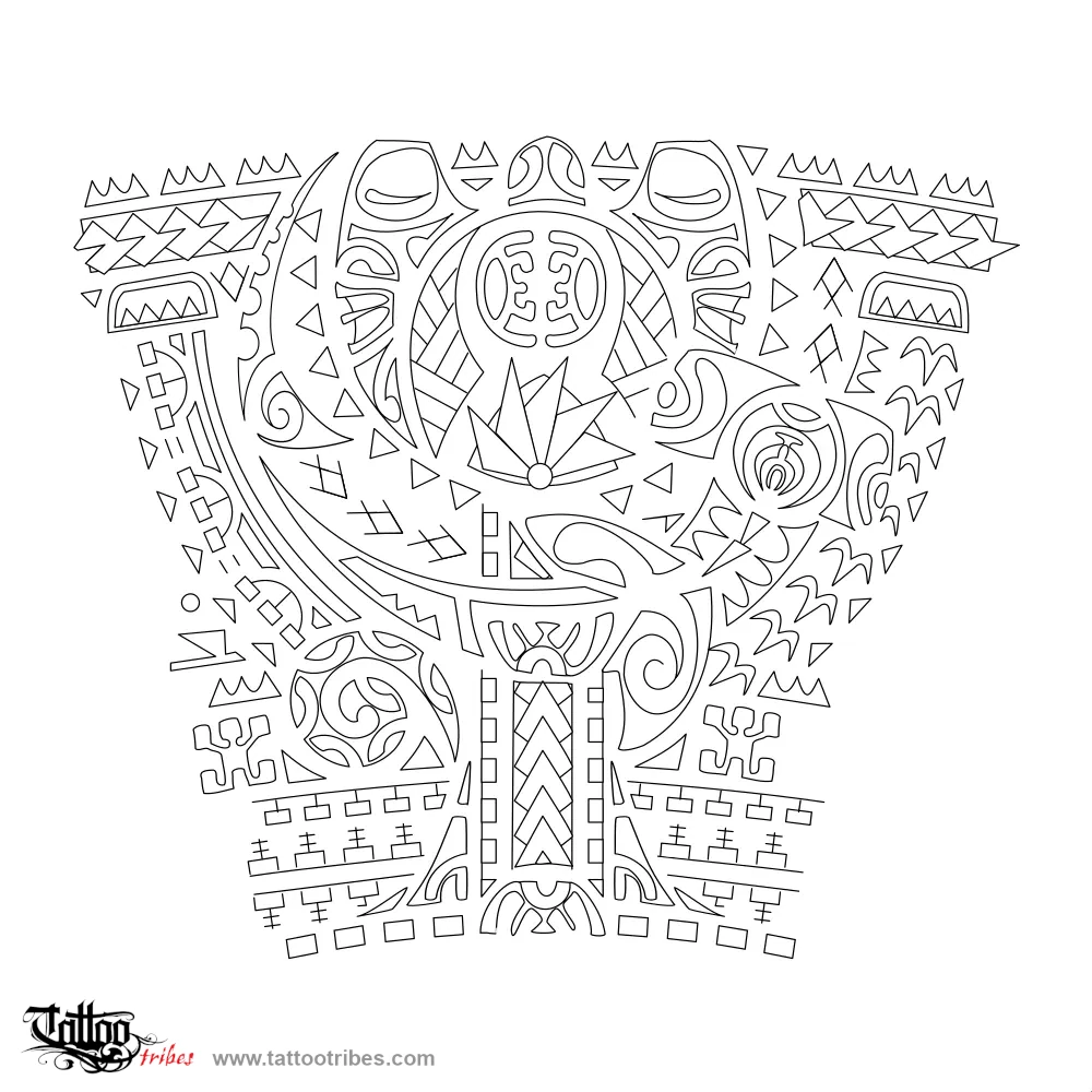 Stencil outline of Huaa, Family, lineage