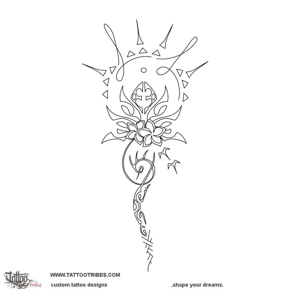 Stencil outline of Family lotus, Perfection