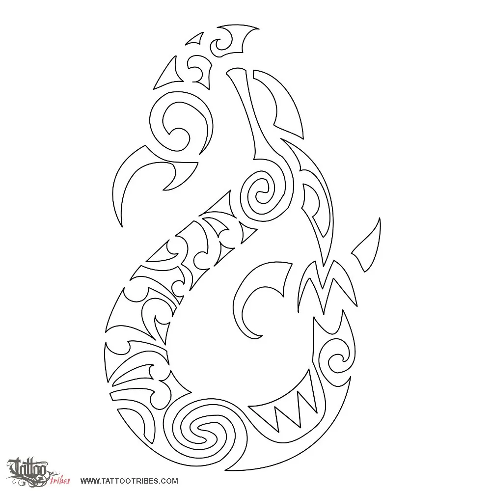 Stencil outline of Manaia, Alita