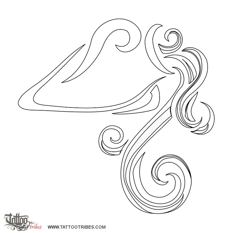 Stencil outline of Aquarius, Zodiac