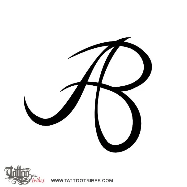 Tattoo image of A+B monogram, Union