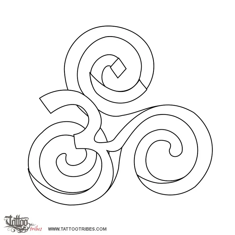 Stencil outline of Triskell and Aum, Essence