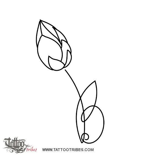 Tattoo image of Lotus bud, In memory