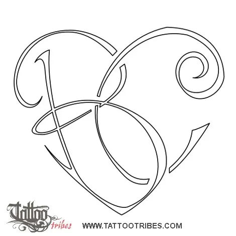 Stencil outline of B+C heartigram, Union, bond