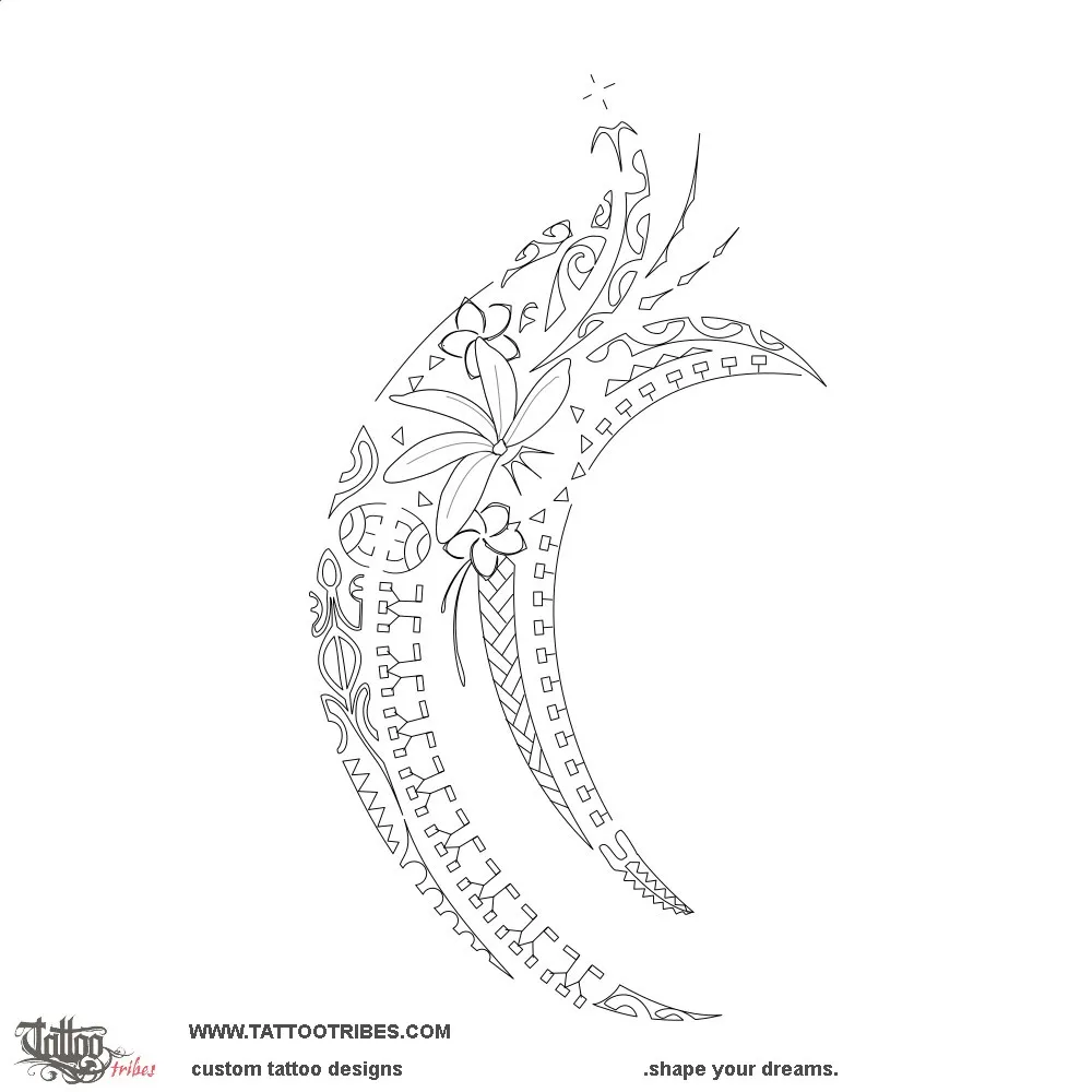 Stencil outline of Fa'aruperupe, Blooming
