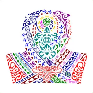 Polynesian marriage story half sleeve
tattoo