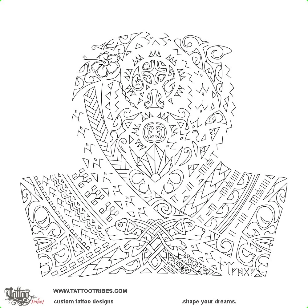 Stencil outline of Fa´aipoipora´a, Marriage