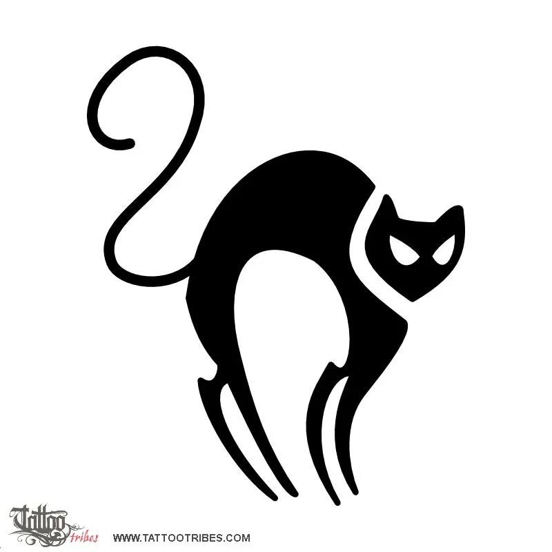 Tattoo image of Black cat, Halloween special