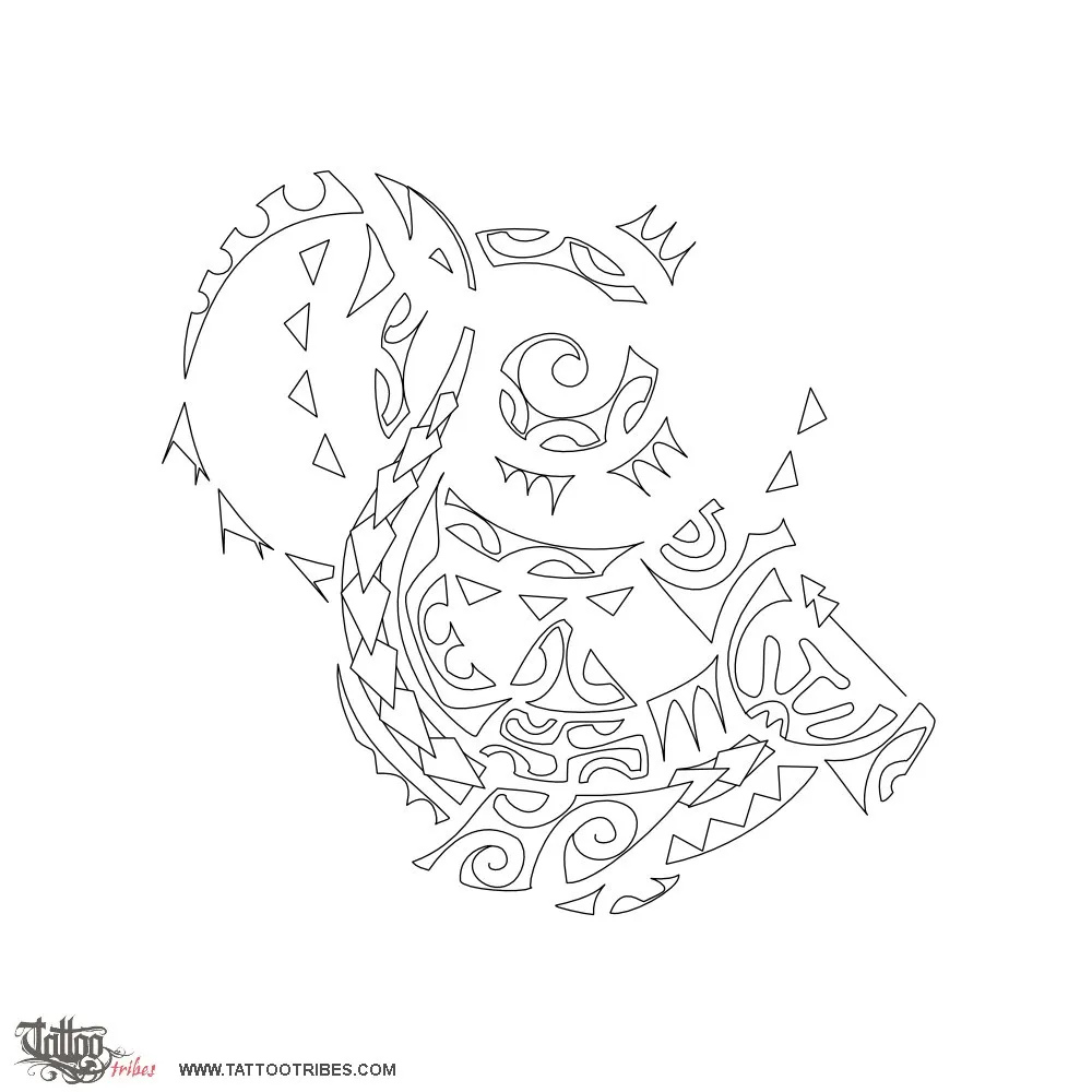 Stencil outline of Hammerhead shark, Extension