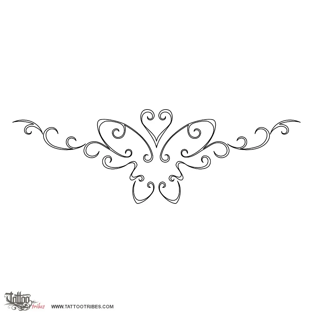 Stencil outline of Butterfly lower back, Rebirth, freedom