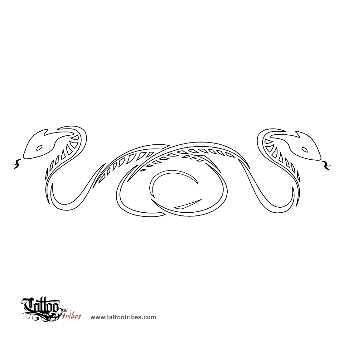 Stencil outline of Crossing serpents, Dangerous appeal