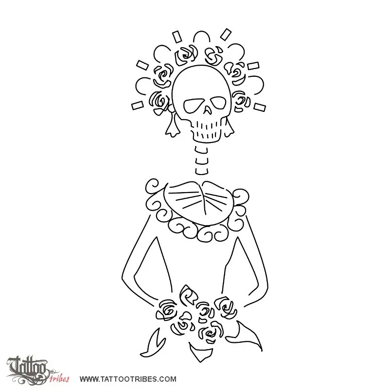 Stencil outline of Calaca, Skeleton