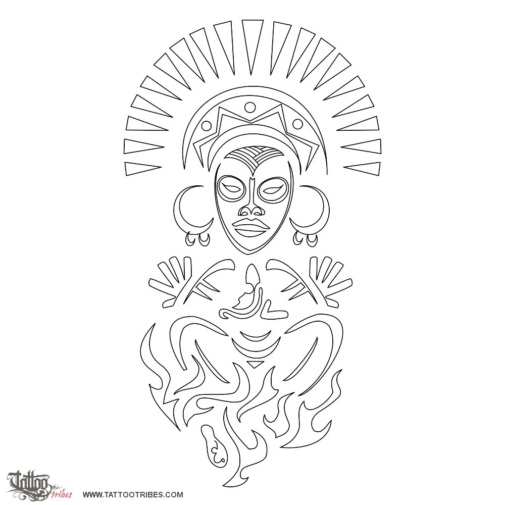 Stencil outline of Caribbean spirit, Triumph of life