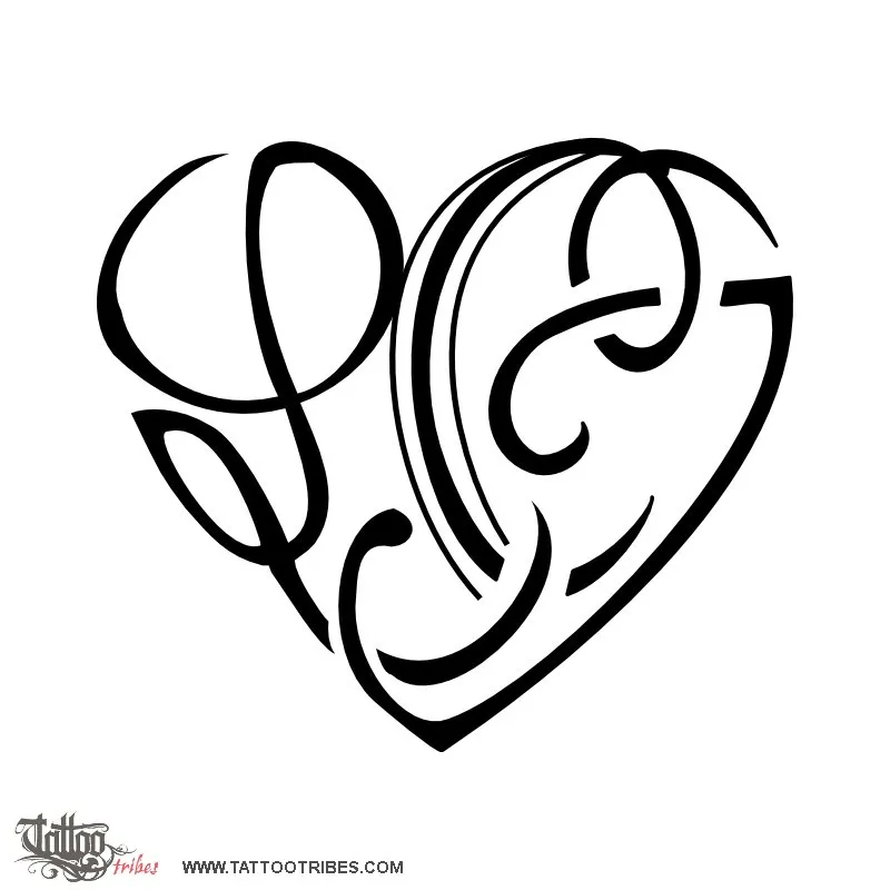 Tattoo image of L+C+C+C+J heart, Family