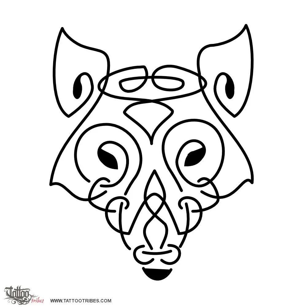 Tattoo image of Celtic wolf, Knotwork