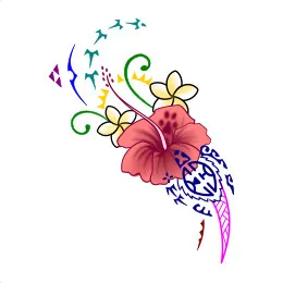 Polynesian feminine flower tattoo for the forearm