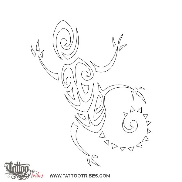 Stencil outline of Small gecko, Protection
