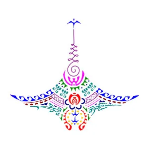 Feminine Polynesian manta for underbreast