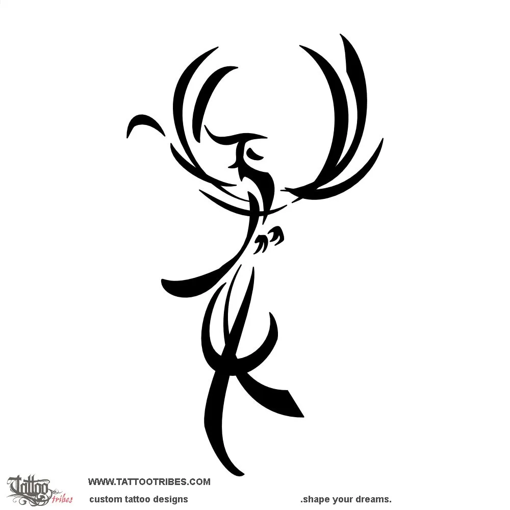 Tattoo image of Bold phoenix, Strength