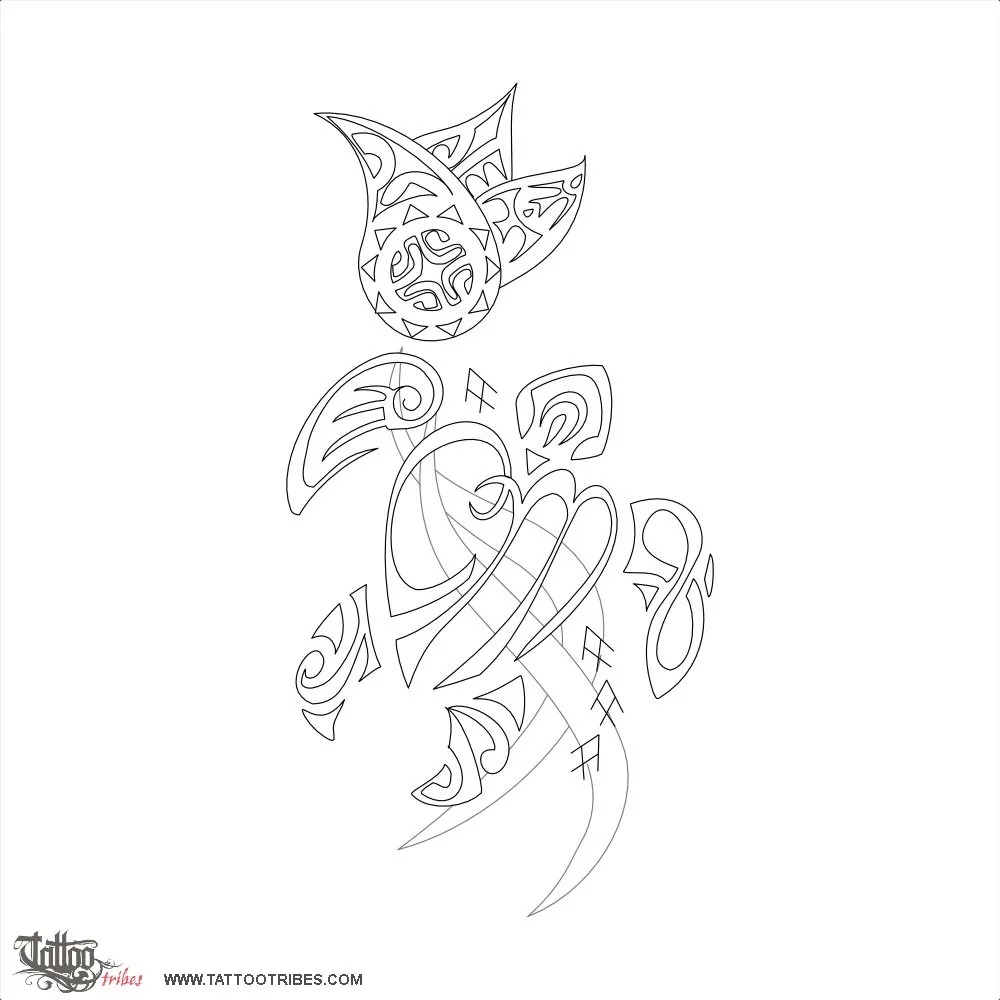 Stencil outline of C+M JA turtle, Family