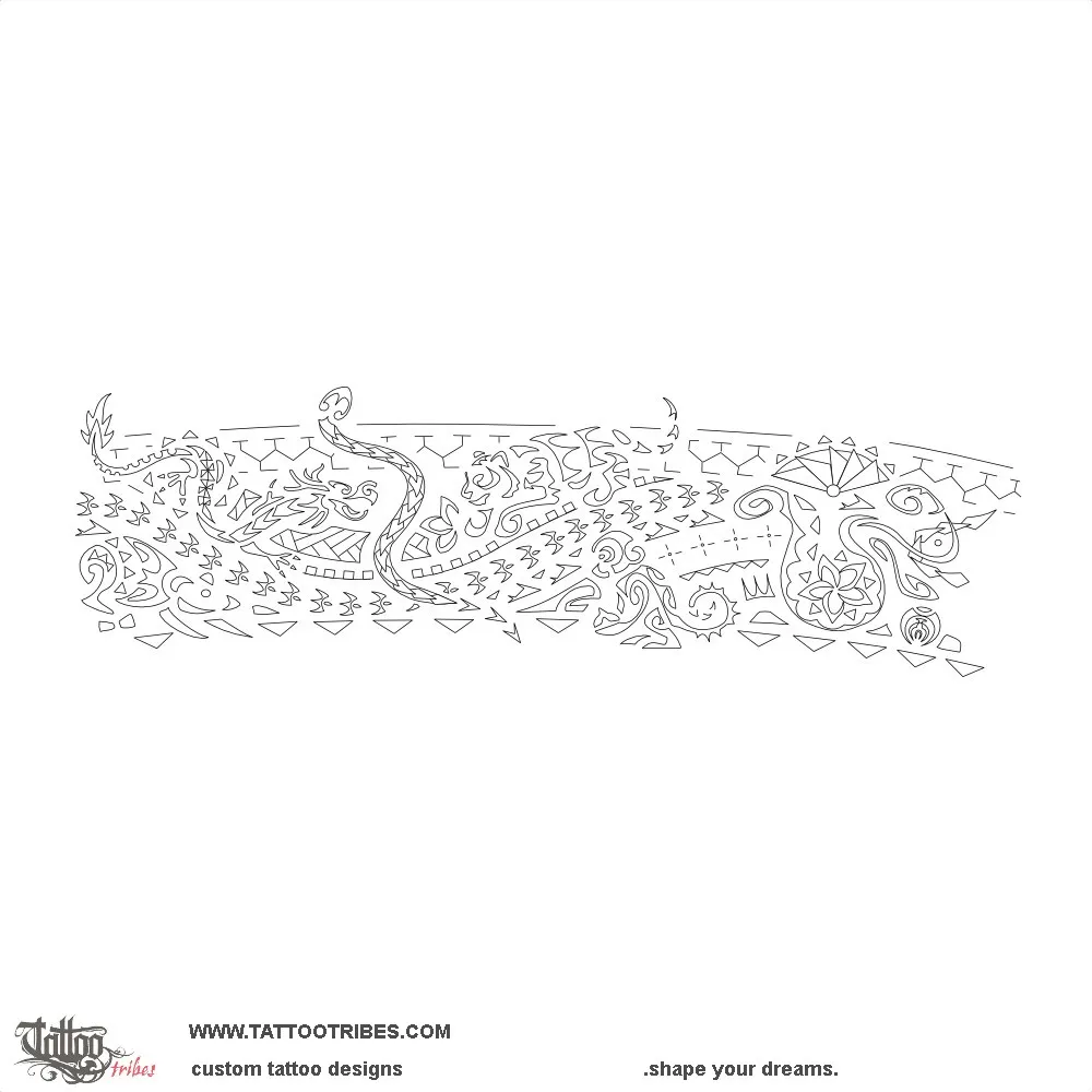 Stencil outline of Chinese-Polynesian, Zodiac