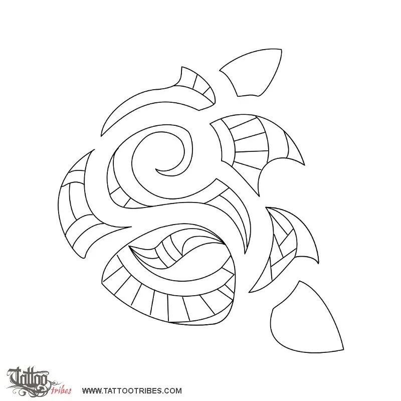 Stencil outline of Maori styled rose, Memory