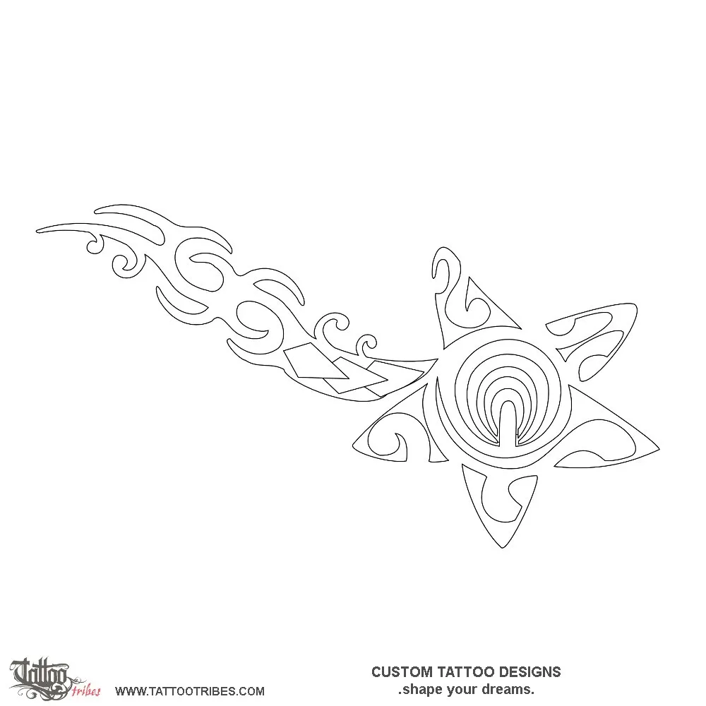 Stencil outline of Comet, Tribal