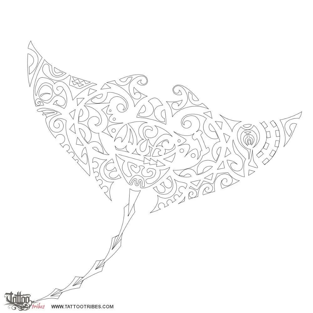 Stencil outline of Manta turtle, Family protection