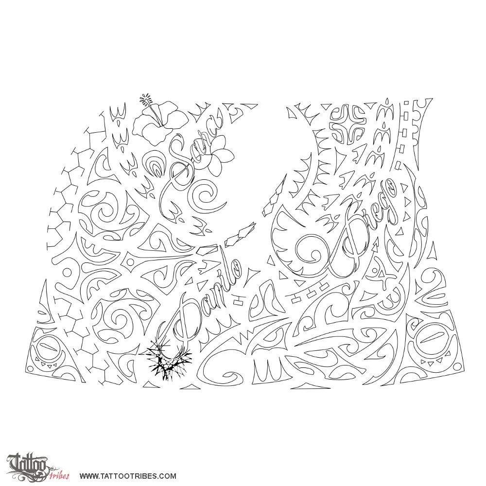 Stencil outline of Children, Bond