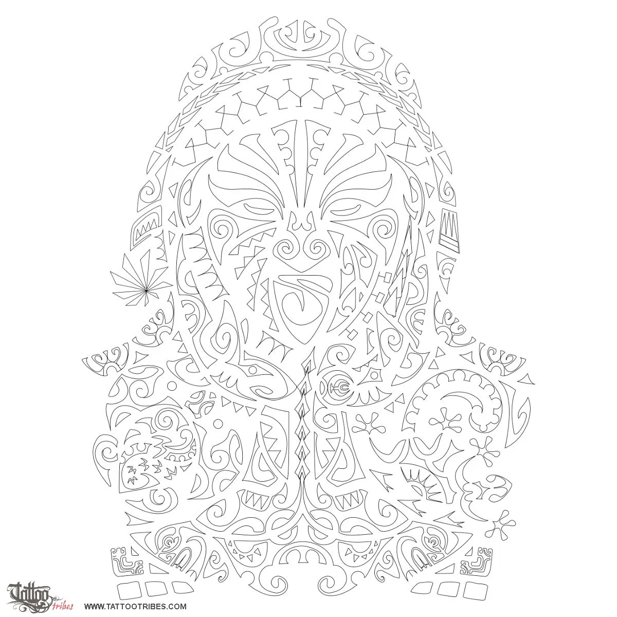Stencil outline of Hautoa, Bravery
