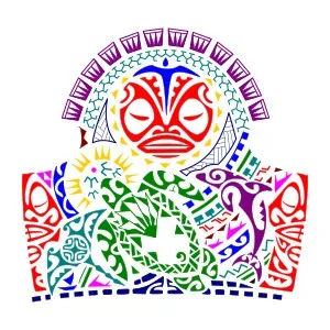 Family unity Polynesian half sleeve
tattoo