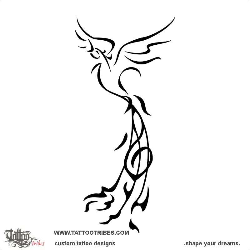 Tattoo image of Music phoenix, Rebirth through music