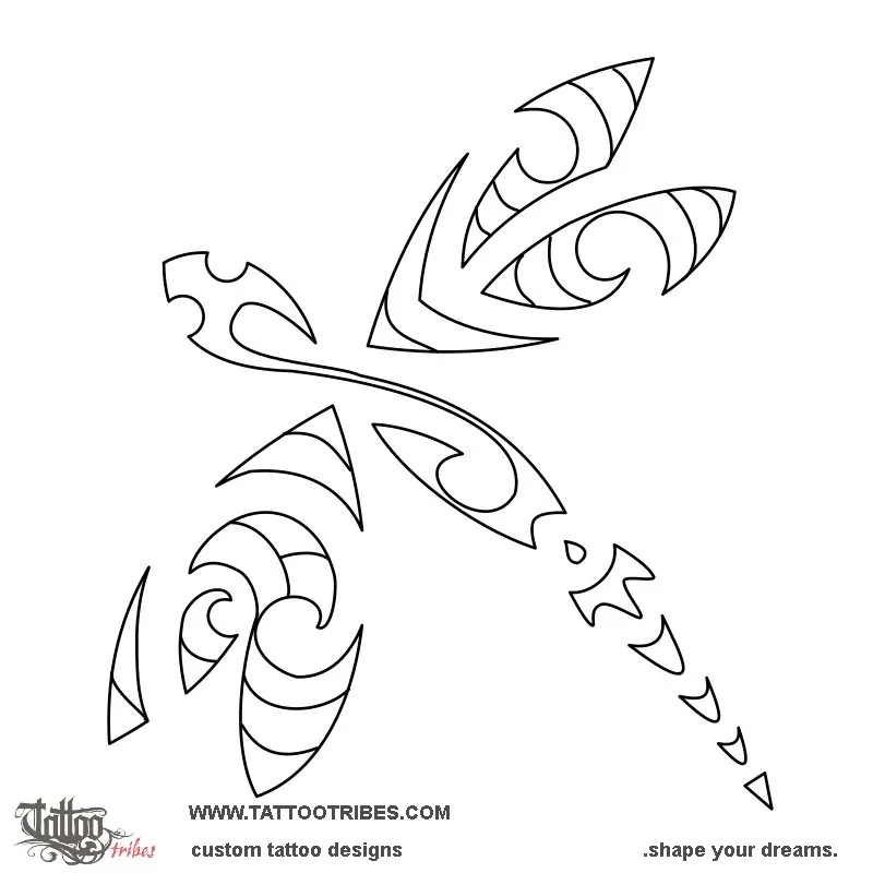 Stencil outline of Small dragonfly, Kirituhi