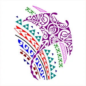 Polynesian manta tattoo for shoulder